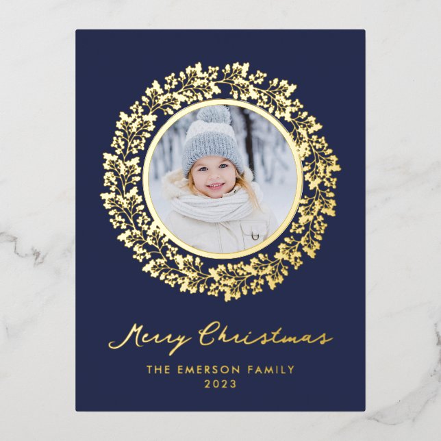 Carte postale de Noël Elegant Gold Foil (Recto)