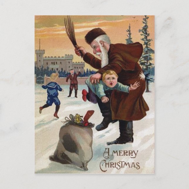Carte postale de Noël enfant malheureux (Devant)
