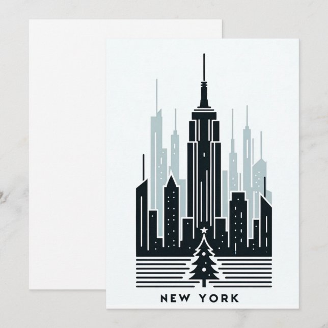 Carte postale de Noël envoûtante à New York (Devant / Derrière)