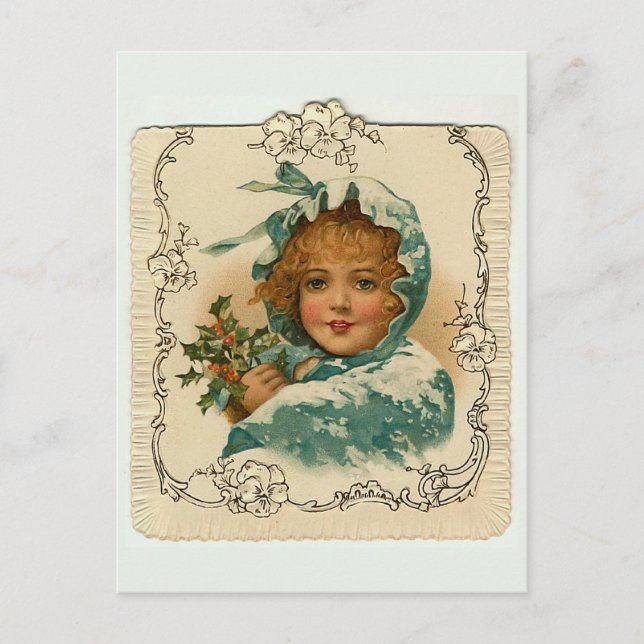 Carte postale de Noël "Fille de neige" (Devant)