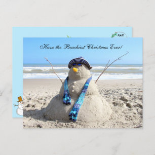 Carte postale de Noël Floride Snowman