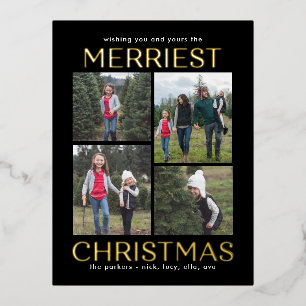 Carte postale de Noël FOIL Solide Clean