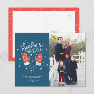 Carte postale de Noël Hygge Mittens