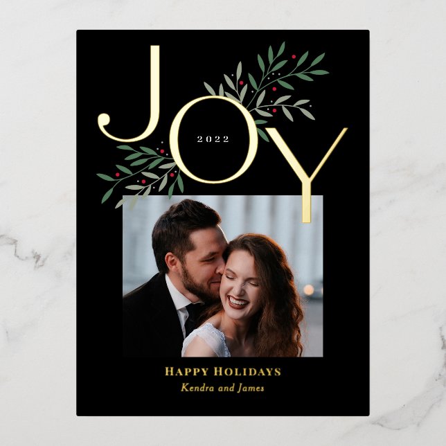 Carte postale de Noël Joy Foil (Recto)