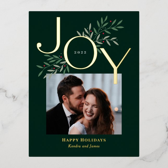 Carte postale de Noël Joy Foil (Recto)