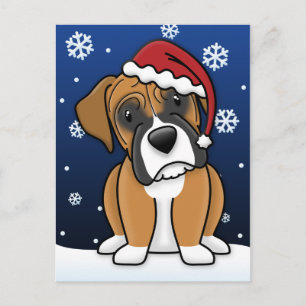 Carte postale de Noël Kawaii Boxer