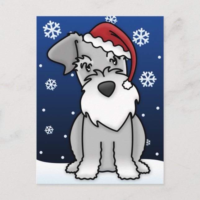 Carte postale de Noël Kawaii Schnauzer (Devant)