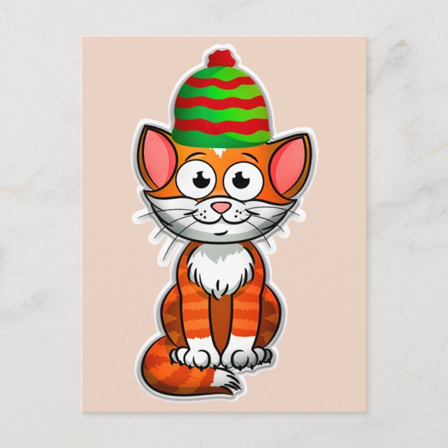 carte postale de noël kitty (Devant)