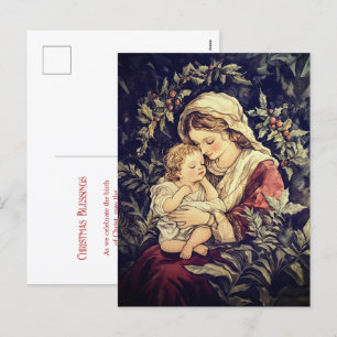 Carte postale de Noël Madonna et Child Vintage