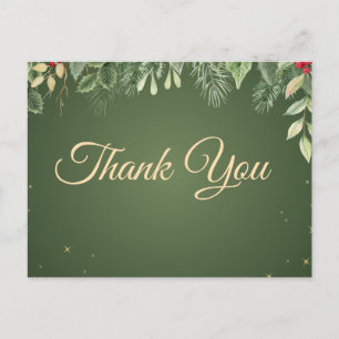 Carte postale de Noël Merci vert