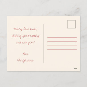 Carte postale de Noël minimaliste neutre de la Bow