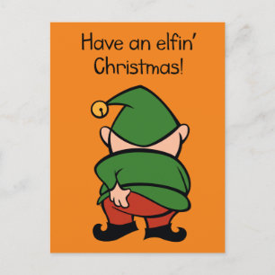 Carte postale de Noël Naughty Elves Itch