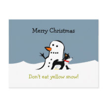 Carte postale de Noël - ne mangez pas la neige