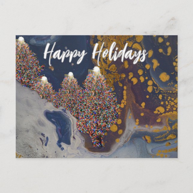 Carte postale de Noël Peinture Abstraite (Devant)