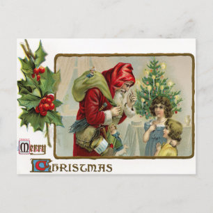 Carte postale de Noël Père Noël de Victoria