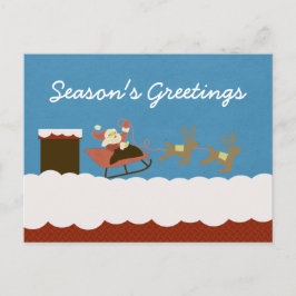 Carte postale de Noël père Noël et Reindeer