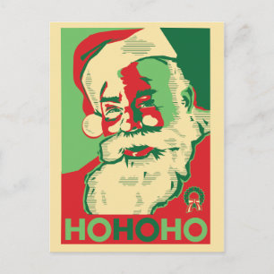 Carte postale de Noël père Noël - HoHoHo
