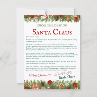 Carte postale de Noël personnalisée de Père Noël |