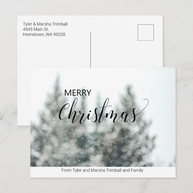 Carte postale de Noël personnalisée sans photo sim (Devant / Derrière)