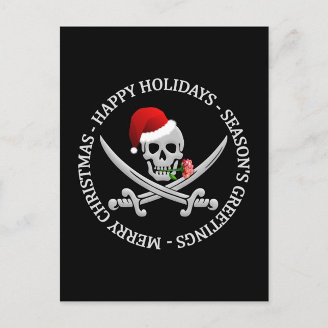 Carte postale de Noël pirate - personnaliser (Devant)