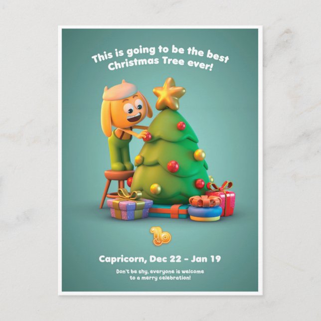 Carte postale de Noël pour Capricorn (Devant)