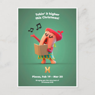 Carte postale de Noël pour les Poissons