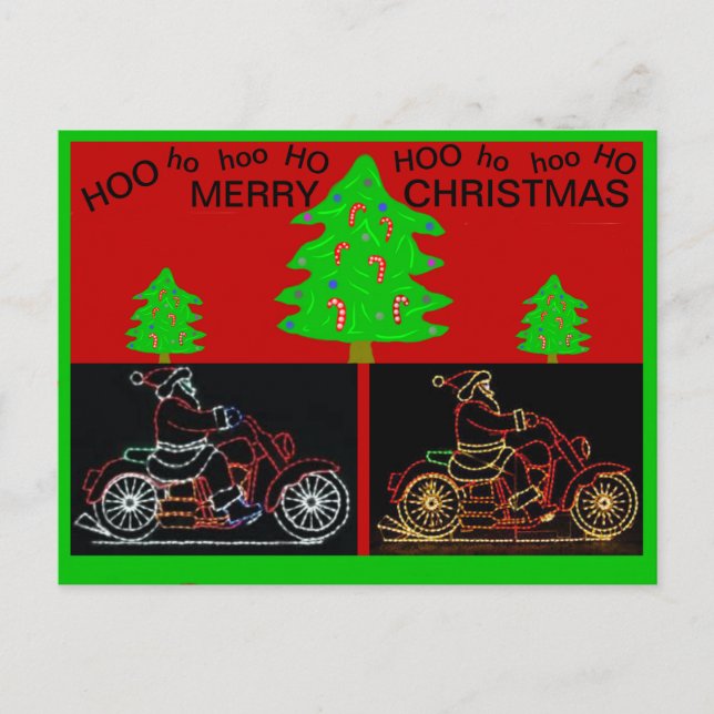Carte postale de Noël pour motos (Devant)