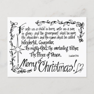 Carte postale de Noël religieuse en berceau