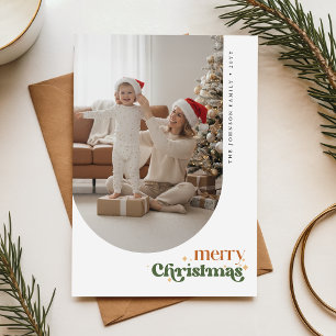 Carte postale de Noël rétro avec cadre en arche po