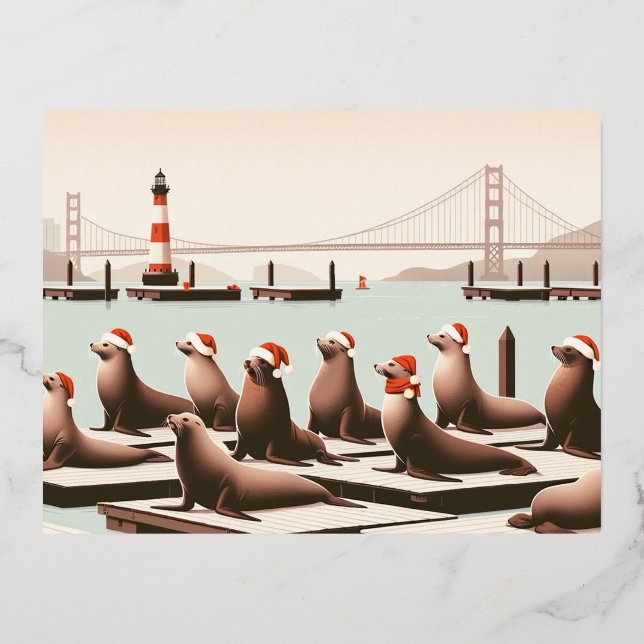 Carte postale de Noël San Francisco | Golden Gate (Recto)