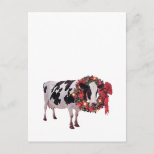 Carte postale de Noël Vache Modèle Vertical