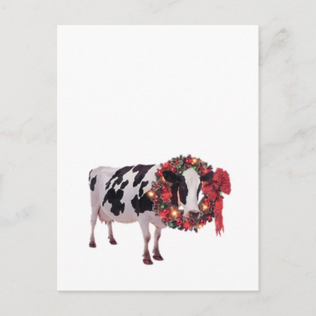 Carte postale de Noël Vache Modèle vertical (Devant)