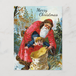 Carte postale de Noël victorienne vintage