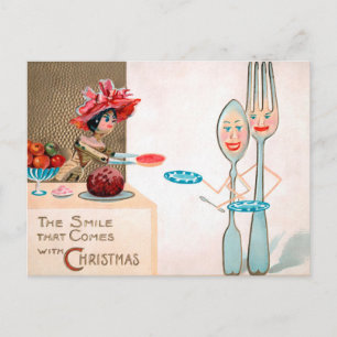 Carte postale de Noël vintage de poupée en bois vi