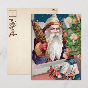 Carte postale de Noël vintage Mauvais Père Noël