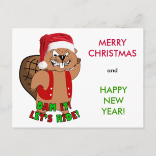 Carte postale de Noël Wild Beavers