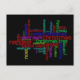 Carte postale de Noël Word Cloud