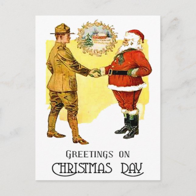 Carte postale de Noël WWI de l'armée américaine (Devant)