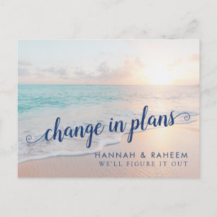Carte postale de notification de mariage de plage