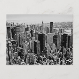 Carte postale de nuit grise de New York