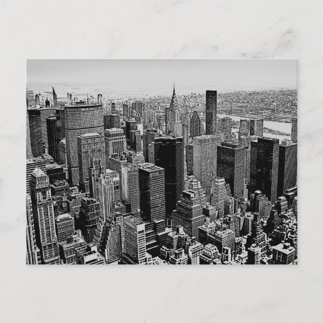 Carte postale de nuit grise de New York (Devant)