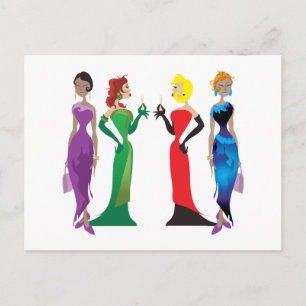 Carte postale de nuit pour dames