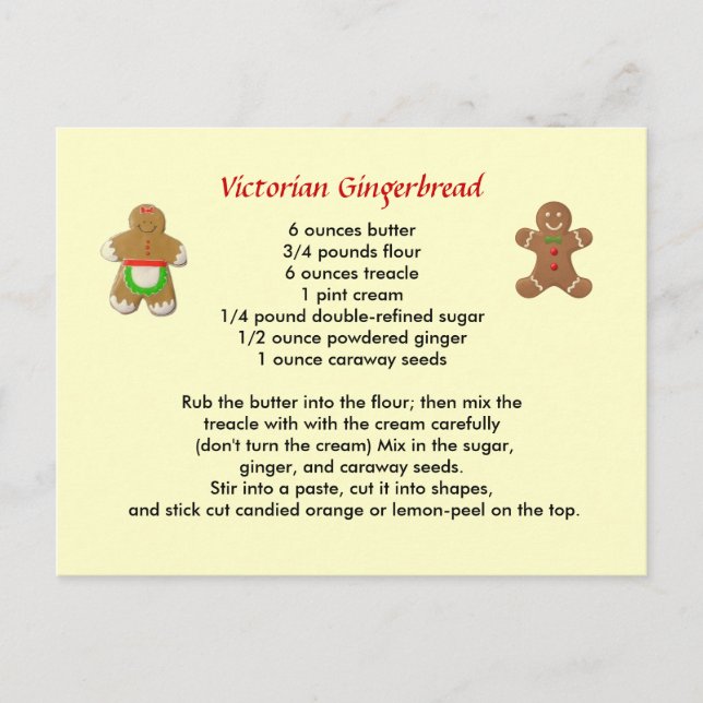 Carte postale de pain d'épice victorien (Devant)