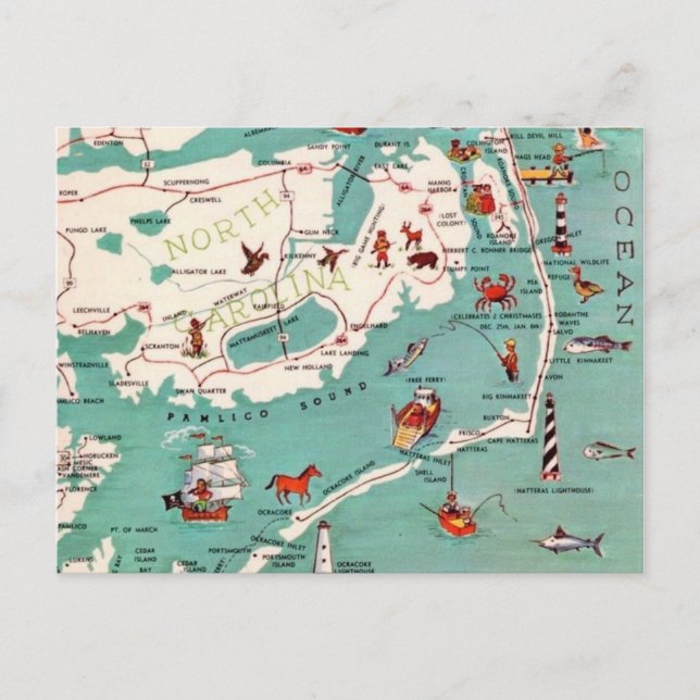 Carte postale de Pamlico Sound Outer Banks (Devant)