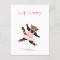 Carte postale de panda rouge mignonne "Continue da