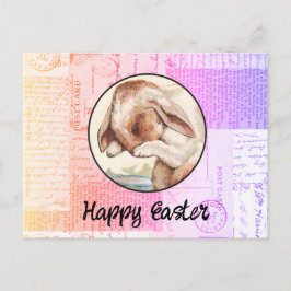 Carte postale de Pâques de lapin vintage