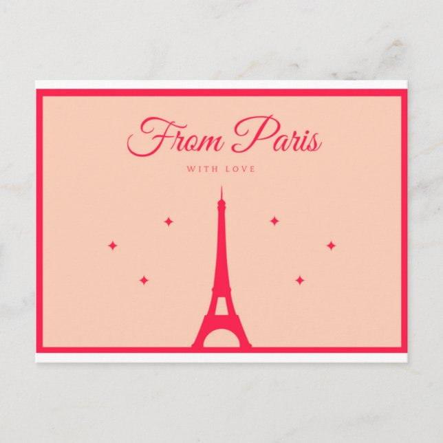 Carte Postale De Paris avec amour - Lettres rouges (Devant)