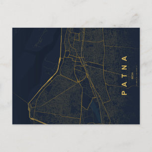 Carte postale de Patna en Inde avec un design mini