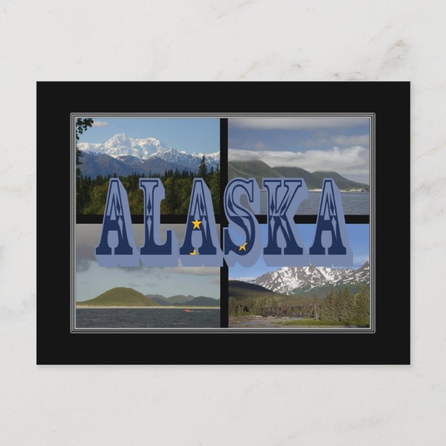 Carte postale de paysages magnifiques de l'Alaska (Devant)