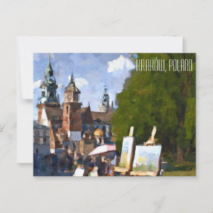 Carte postale de peinture à l'huile Kraków Pologne
